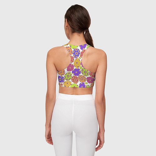 Женский спортивный топ Разукрашенные пасхальные яйца / 3D-принт – фото 4