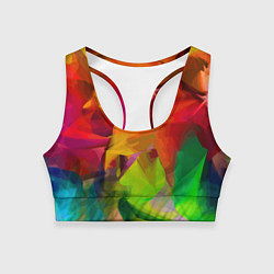 Топик спортивный женский Color pattern Fashion 2024, цвет: 3D-принт