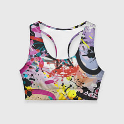 Топик спортивный женский Граффити Vanguard pattern, цвет: 3D-принт