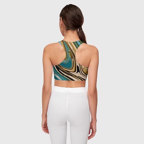 Женский спортивный топ Маскировочный мраморный принт / 3D-принт – фото 4