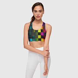 Топик спортивный женский Colored Geometric 3D pattern, цвет: 3D-принт — фото 2