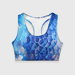 Топик спортивный женский Blue scales, цвет: 3D-принт