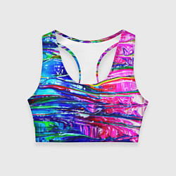 Топик спортивный женский Абстракция масляными красками, цвет: 3D-принт