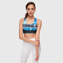 Топик спортивный женский Закат в мегаполисе, цвет: 3D-принт — фото 2