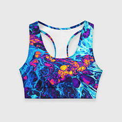 Топик спортивный женский Взрыв Неона Fluid Explosion Неон, цвет: 3D-принт