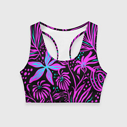 Топик спортивный женский Цветочная композиция Fashion trend, цвет: 3D-принт