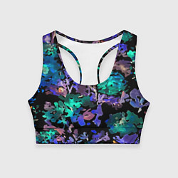 Топик спортивный женский Floral pattern Summer night Fashion trend 2025, цвет: 3D-принт
