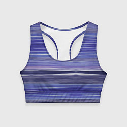 Топик спортивный женский Абстрактный синий полосатый узор, цвет: 3D-принт