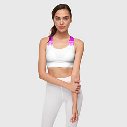 Топик спортивный женский White and pink lace pattern, цвет: 3D-принт — фото 2