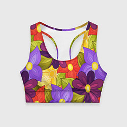 Топик спортивный женский MULTICOLORED PANSIES, цвет: 3D-принт