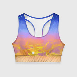 Топик спортивный женский Закатное небо и звезды, цвет: 3D-принт