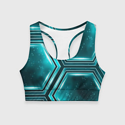 Топик спортивный женский Космические соты, цвет: 3D-принт