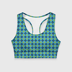 Топик спортивный женский Зеленые ромбики, цвет: 3D-принт