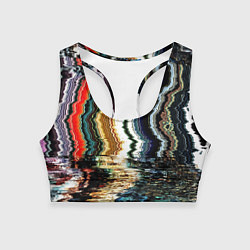 Топик спортивный женский Glitch pattern - fashion trend, цвет: 3D-принт