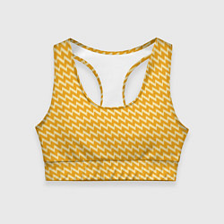 Топик спортивный женский Желтые зиг-заги, цвет: 3D-принт