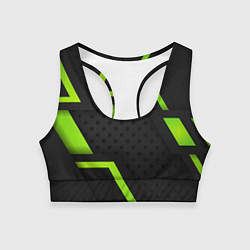 Топик спортивный женский BLACK GREEN GEOMETRY, цвет: 3D-принт