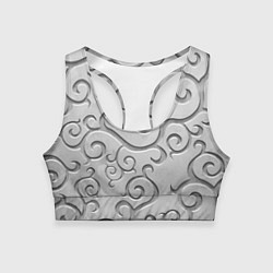 Топик спортивный женский Ажурный орнамент на поверхности металла, цвет: 3D-принт