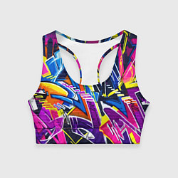 Топик спортивный женский Крутое экспрессивное граффити, цвет: 3D-принт