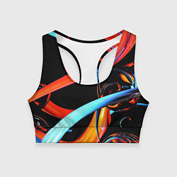 Топик спортивный женский Краски и пузыри, цвет: 3D-принт