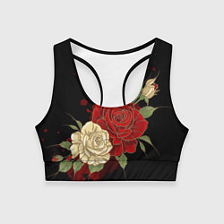 Топик спортивный женский Прекрасные розы, цвет: 3D-принт