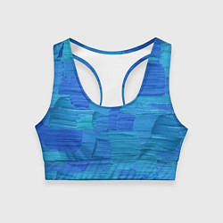 Топик спортивный женский Синие мазки краски, цвет: 3D-принт