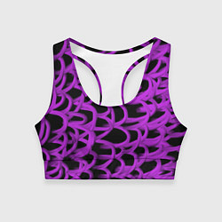 Топик спортивный женский Нити из фиолетовой краски, цвет: 3D-принт