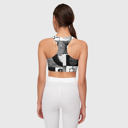 Женский спортивный топ Вопросы из космоса / 3D-принт – фото 4