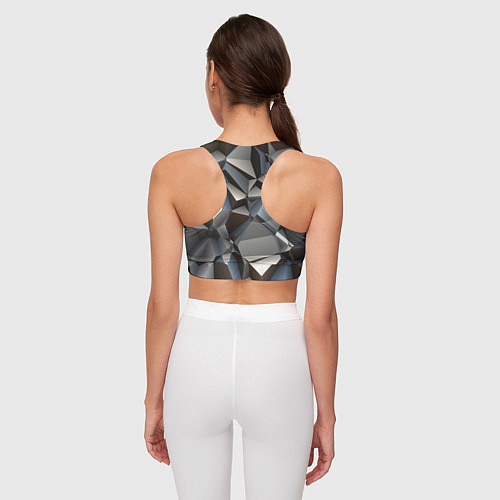Женский спортивный топ Полигональная скальная текстура - объём / 3D-принт – фото 4