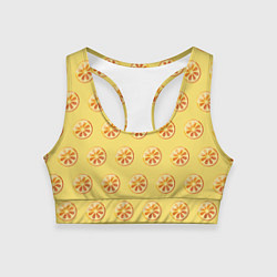 Топик спортивный женский Апельсин Паттерн - Желтая версия, цвет: 3D-принт