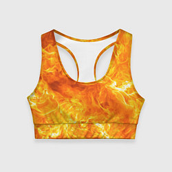 Топик спортивный женский Бушующий огонь, цвет: 3D-принт