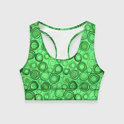 Женский спортивный топ Ярко-зеленый неоновый абстрактный узор