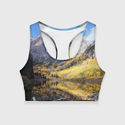 Топик спортивный женский Красивая река между гор, цвет: 3D-принт