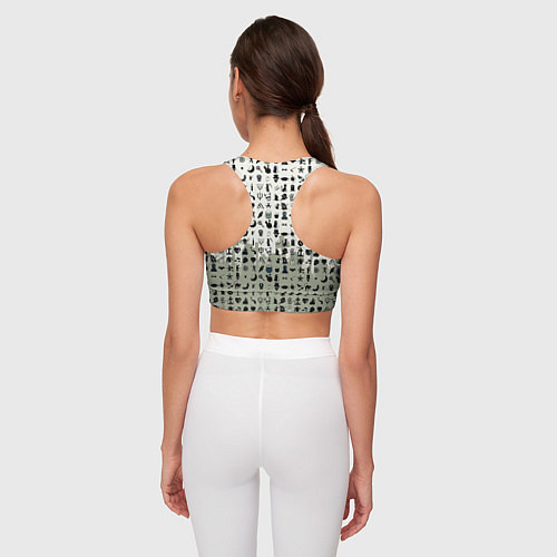 Женский спортивный топ Halloween Symbols / 3D-принт – фото 4