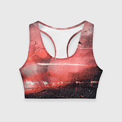 Женский спортивный топ Красный туман, царапины и краски