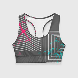 Топик спортивный женский Контурные формы, цвет: 3D-принт