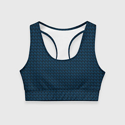 Топик спортивный женский Текстура Серьёзный сине-чёрный, цвет: 3D-принт