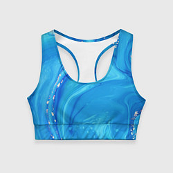 Топик спортивный женский Лазурит, цвет: 3D-принт