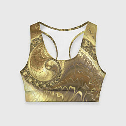 Топик спортивный женский Золотая абстракция, цвет: 3D-принт
