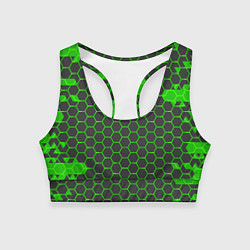 Топик спортивный женский Зеленые плиты, цвет: 3D-принт