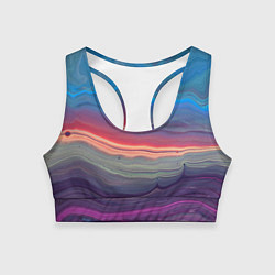 Женский спортивный топ Цветной переливающийся абстрактный песок