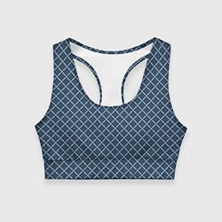 Топик спортивный женский Модный клетчатый узор серый, цвет: 3D-принт