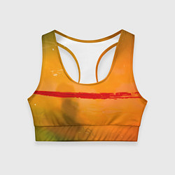 Женский спортивный топ Оранжевый туман и красная краска