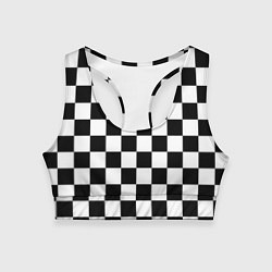 Топик спортивный женский Шахматные клетки - текстура, цвет: 3D-принт