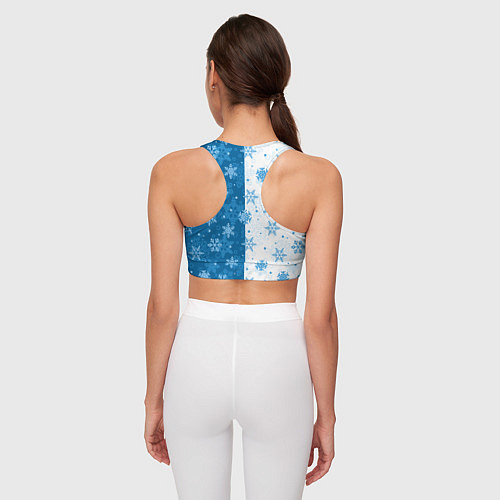 Женский спортивный топ Красивые снежинки / 3D-принт – фото 4