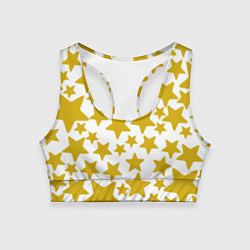 Топик спортивный женский Жёлтые звезды, цвет: 3D-принт