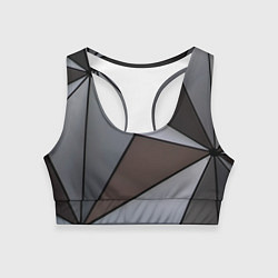 Топик спортивный женский Металлическая геометрическая броня, цвет: 3D-принт