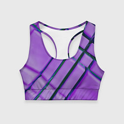 Женский спортивный топ Фиолетовый фон и тёмные линии