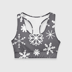 Топик спортивный женский Snow in grey, цвет: 3D-принт