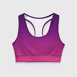 Топик спортивный женский Фиолетово малиновый градиент, цвет: 3D-принт
