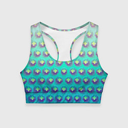 Топик спортивный женский Неоновые крестики, цвет: 3D-принт